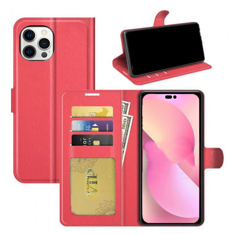 Étui portefeuille en cuir pour iPhone 16 Pro Étui portefeuille en cuir pour iPhone 16 Pro